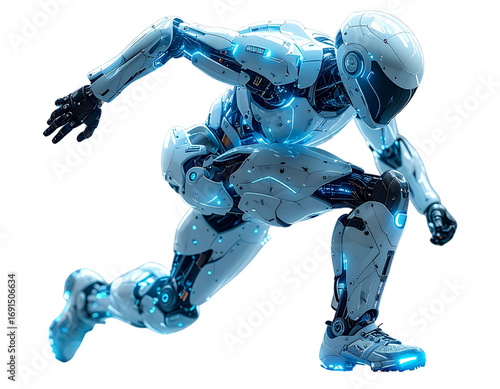  A Futuristic Robot Athlete with High-Tech Gear – Sports PNG