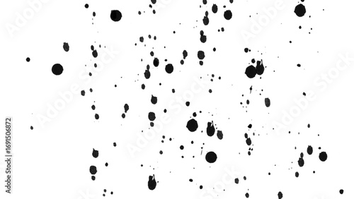 Black ink splatter spray seamless pattern, grunge dribble spatter on transparent background. gritty paint texture backdrop, abstract black ink artistic splash. splat messy inkblot