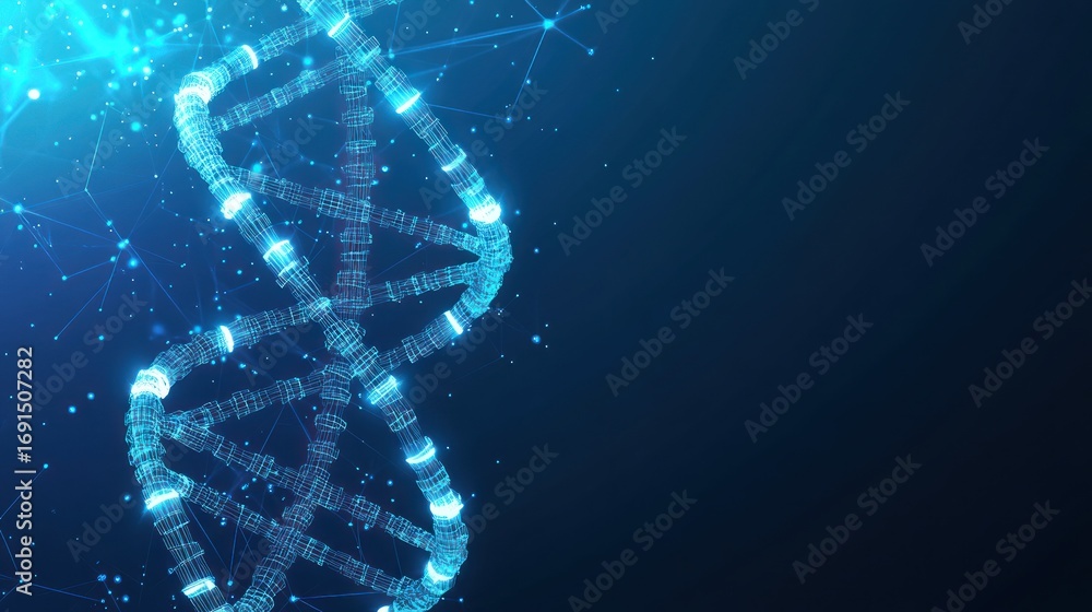 Obraz premium Abstract glowing dna double helix