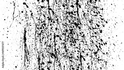 Wallpaper Mural Black ink splatter spray seamless pattern, grunge dribble spatter on transparent background. gritty paint texture backdrop, abstract black ink artistic splash. splat messy inkblot Torontodigital.ca