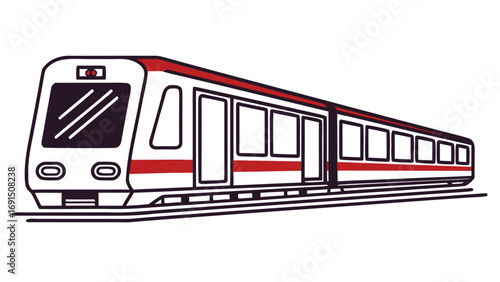 White and Red Berlin S Bahn Train Vector Illustration