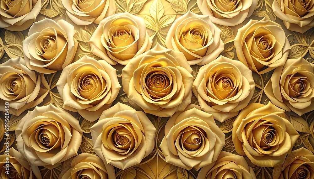 A luxurious arrangement of golden roses