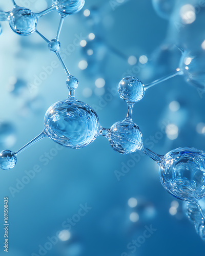 Wallpaper Mural Futuristic Glass and Water Molecular Designs: A Conceptual Exploration of Advanced Skincare and Cosmetic Innovation, Blending Organic Patterns, Bioluminescence, and Minimalist 3D Aesthetics Torontodigital.ca