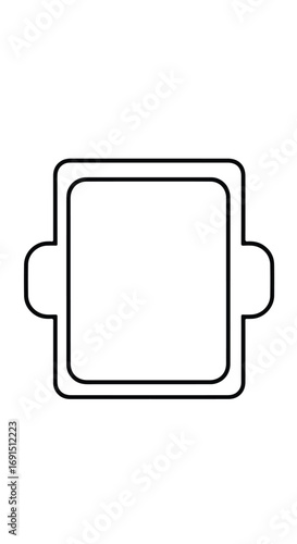 Baking Pan Outline Simple Kitchenware Illustration.