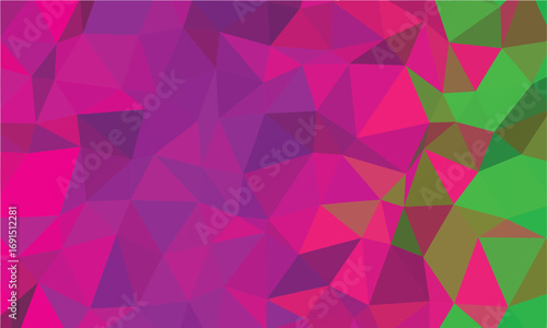 Vibrant abstract geometric pattern showcasing triangular shapes with shades of pink, purple, and green hues