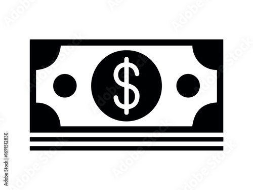 Dollar bill cash money currency finance payment wealth savings investment icon vector illustration design