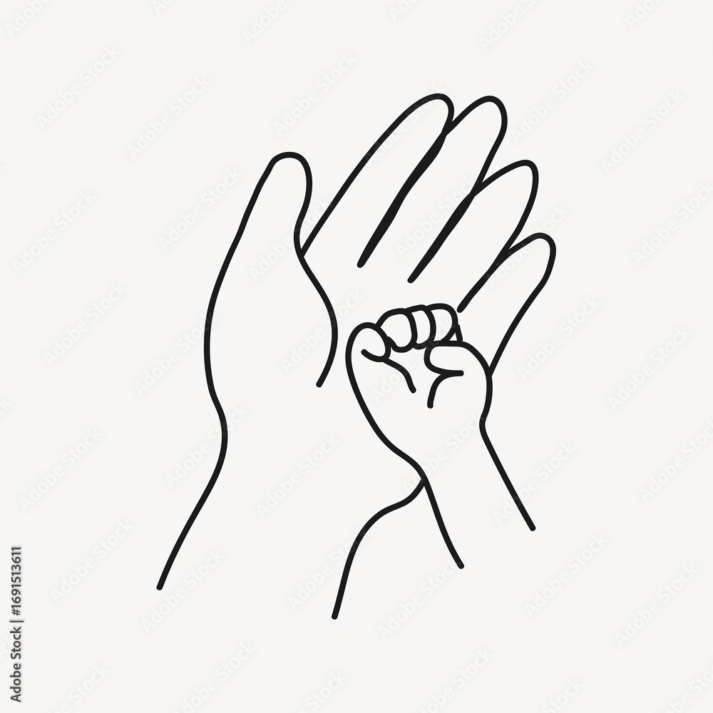 Obraz premium Baby's hand clipart, family drawing design