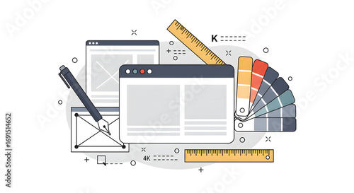 Web Design Elements Layouts, Color Palettes, and Design Tools for a Responsive Website