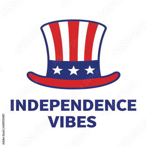 Uncle sam hat independence vibes isolated on transparent background