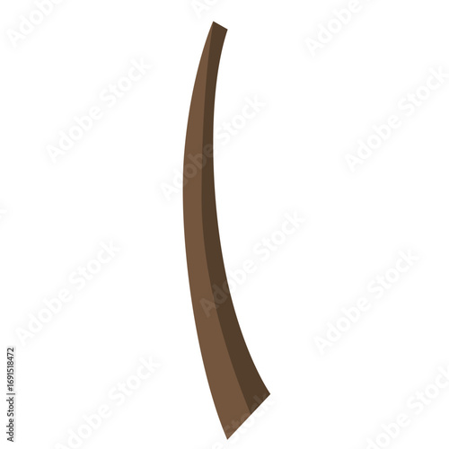 Tall thin brown tree trunk illustration, natural forest element for eco-friendly landscape and park designs.