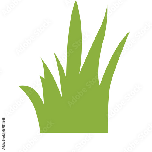 Green grass blades illustration, perfect for eco-friendly garden, park, and natural outdoor landscape design projects.