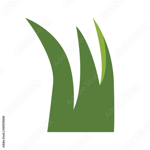Green grass blades illustration, simple natural element for gardens, parks, and eco-friendly landscape designs.
