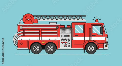 Emergency Ready Illustration of a Fire Truck for Swift Rescue