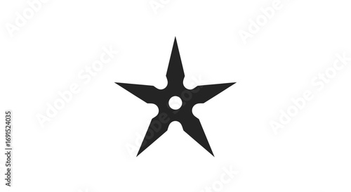 Shuriken Ninja Star Weapon - Black and White Icon