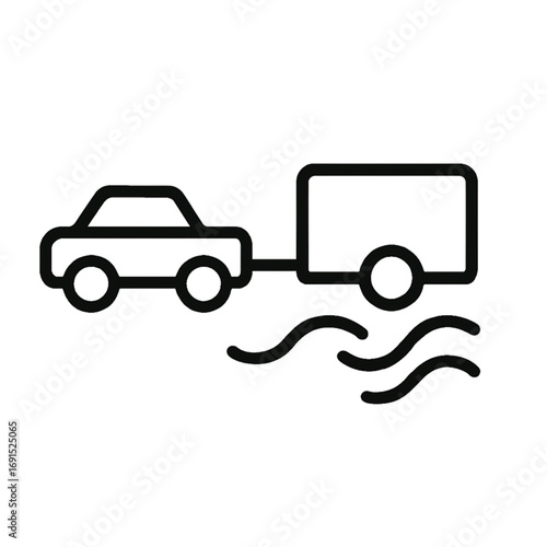Car Trailer Sway Control Minimal Vector Icon