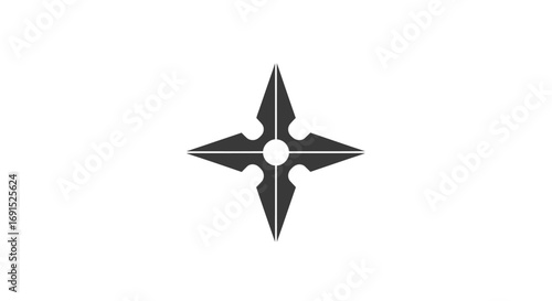 A sleek four-pointed shuriken illustration, a symbol of traditional Japanese martial arts and the silent threat of an ancient weapon