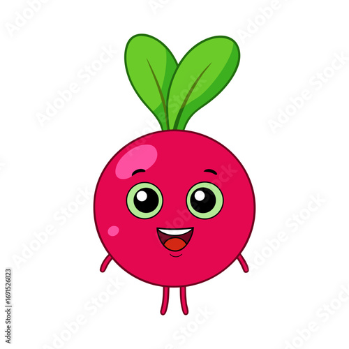Cartoon a radish character vector illustration design