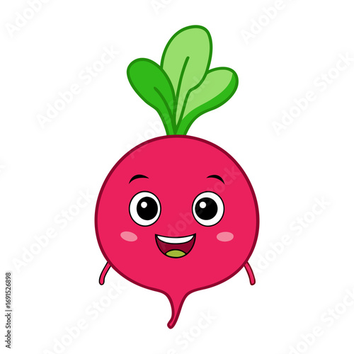 Cartoon a radish character vector illustration design