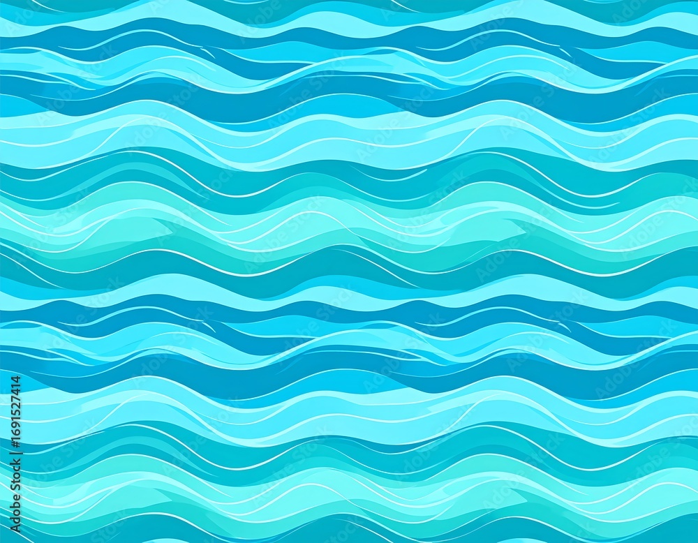Fototapeta premium Abstract pattern of stylized turquoise waves
