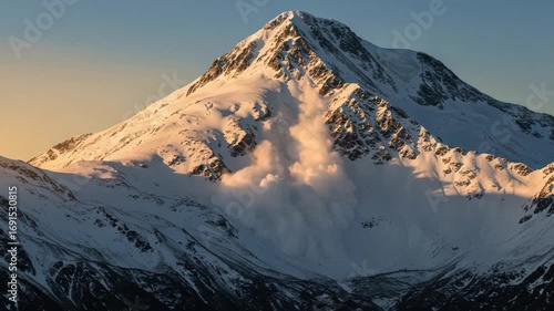 Mountain avalanche sunrise