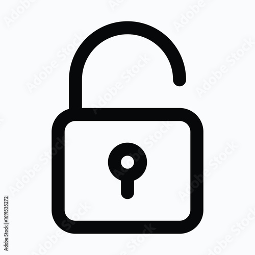 Unlock Padlock Security Isolated Vector Lineal Style Icon
