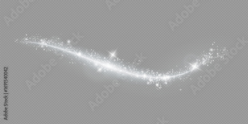 Magic spiral with sparkles.White light effect.Glitter particles with lines.Swirl effect.