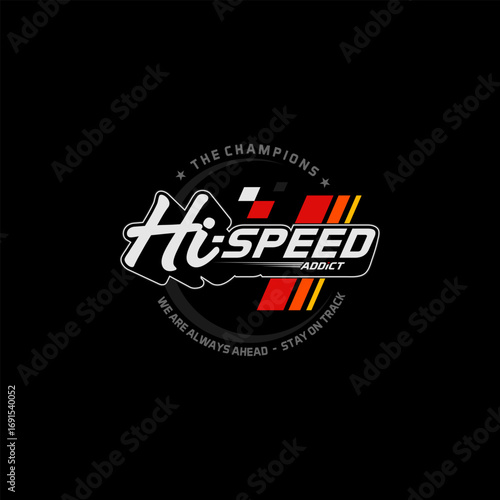 hi speed logo racing t-shirt and apparel design