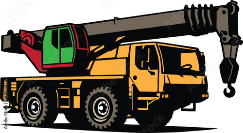 crane and truck vector  illustration