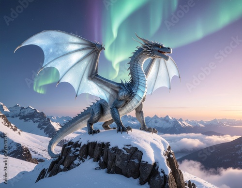 Mythology animal dragon creature monster cartoon illustration vector design silhouette of a pegasus with a lizard reptile drawing in the night sky