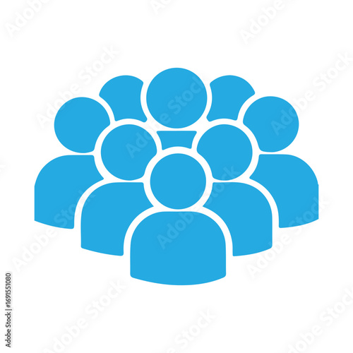 Blue People Group Icon Vector