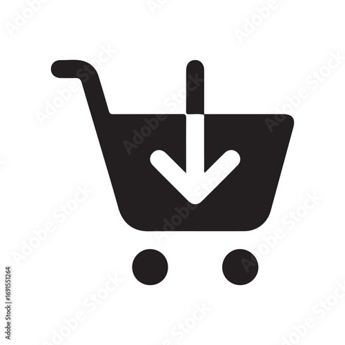 Shopping Cart with Arrow Icon Vector