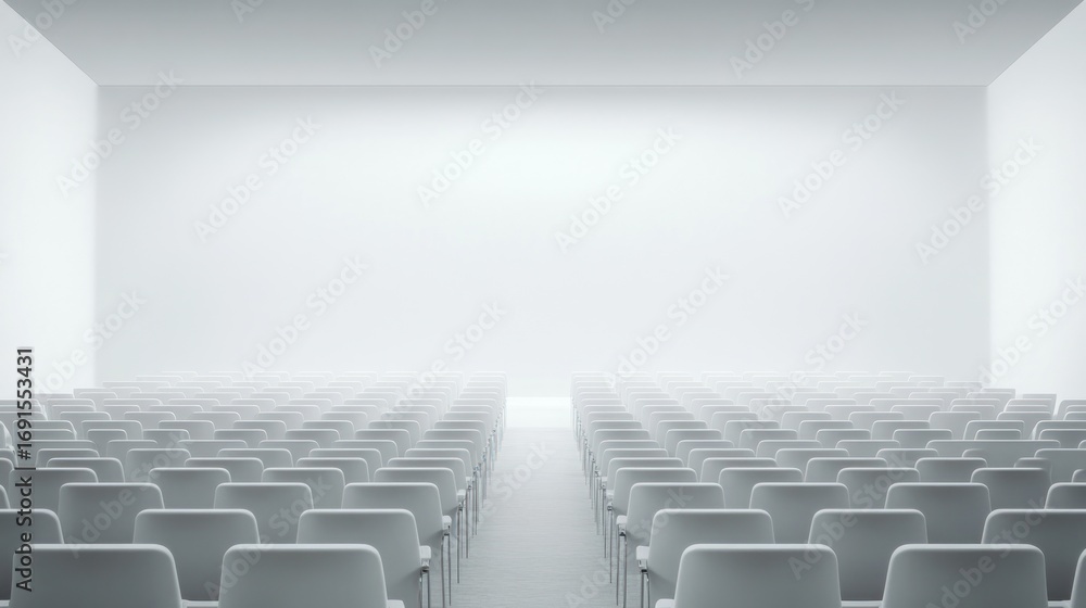Fototapeta premium Empty auditorium with rows of chairs