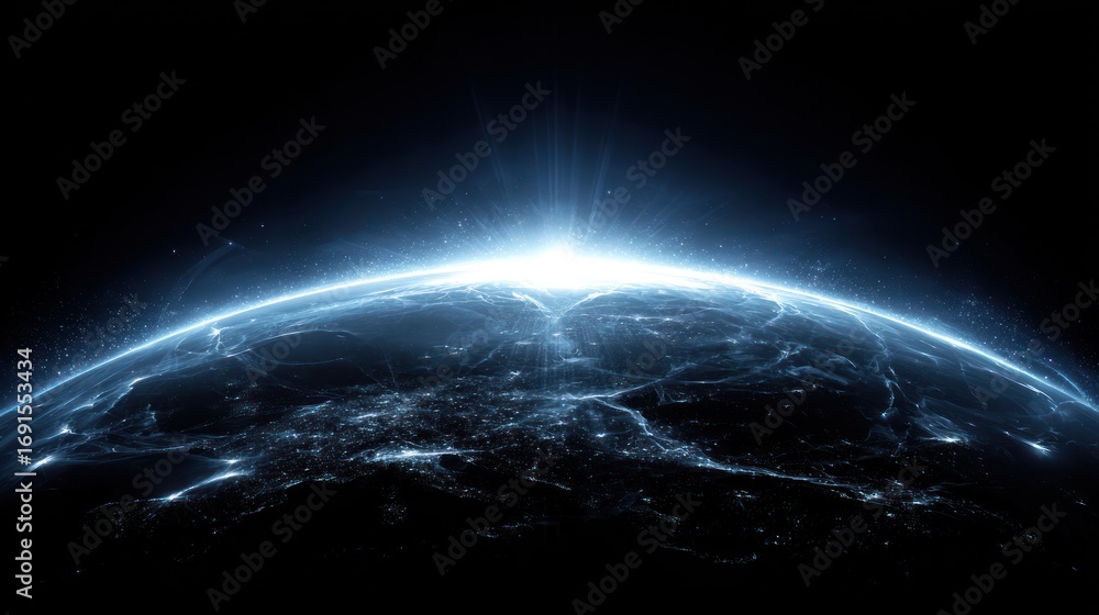 Fototapeta premium Digital earth global connectivity image