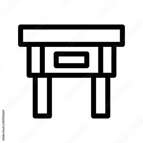School Desk Icon Vector Symbol Design Illustration