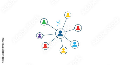 Connect with a network of colleagues in a vibrant and colorful modern workplace for a dynamic team