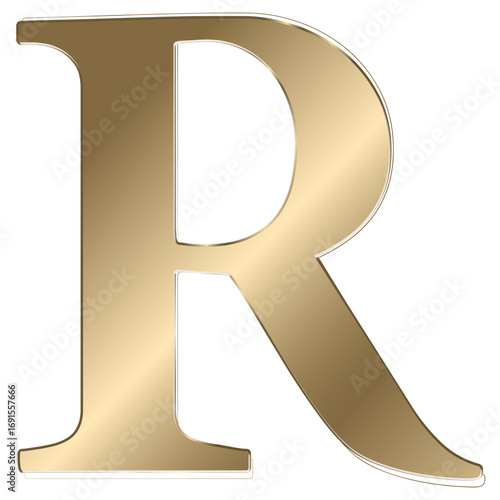 Φωτογραφία Letter r png gold metallic font, transparent background
