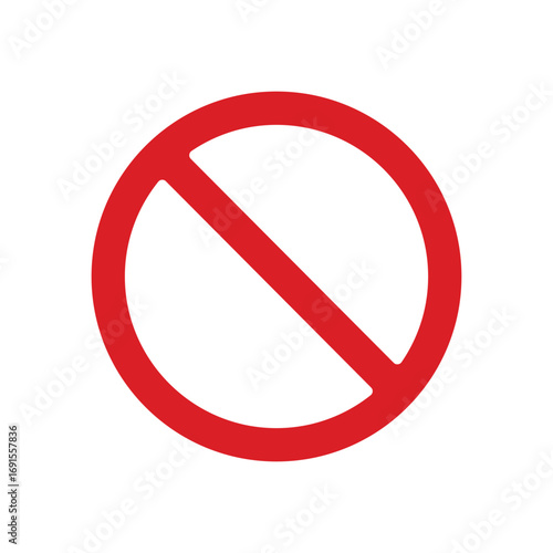 No sign icon red crossed circle vector template