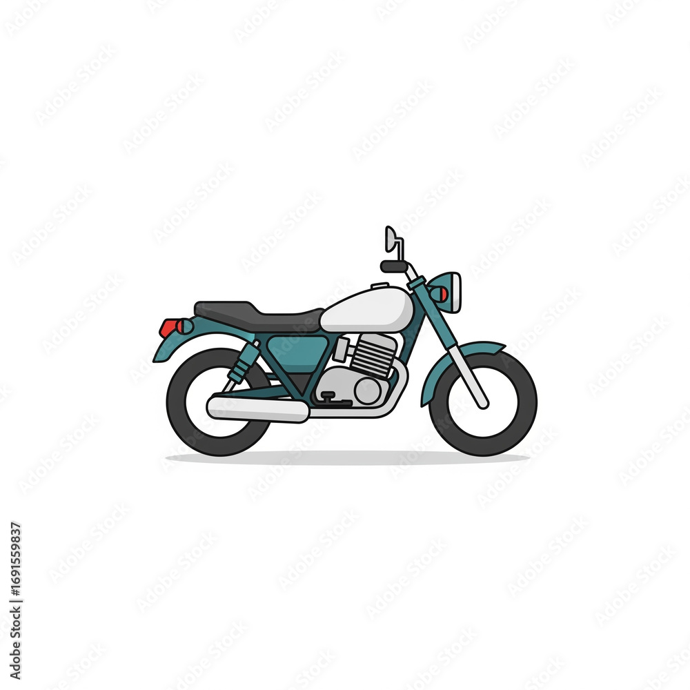 Obraz premium A motorcycle icon, 2D flat design, white background.