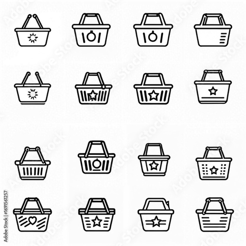 Shopping Basket Icon Set 2