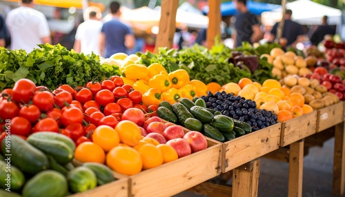 Fresh produce at a vibrant farmers market