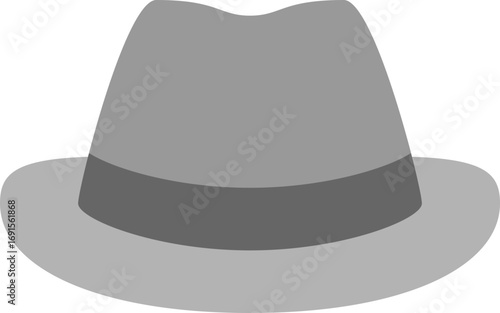 Grey Fedora Hat Illustration