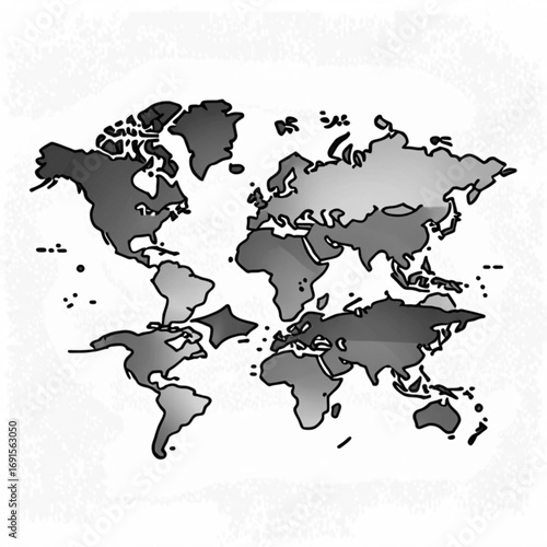 Detailed World Map Illustration