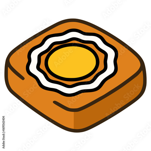Spandauer Danish custard flat color vector illustration template design