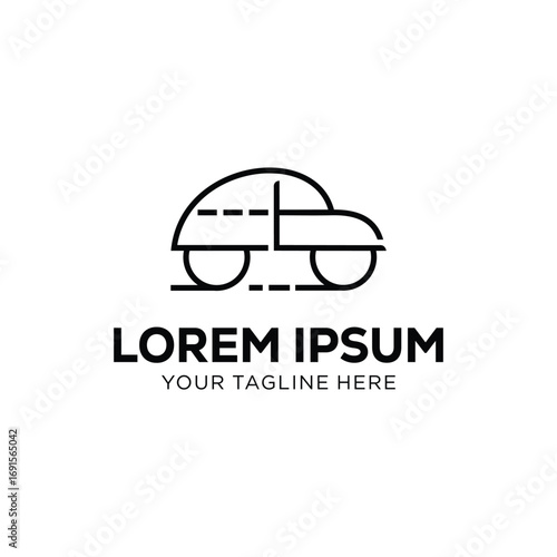 Automotive Delivery Logo Design with Minimal Car Outline