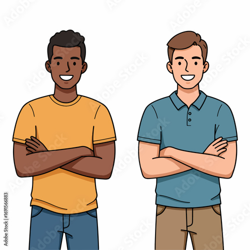 two young man with a smile