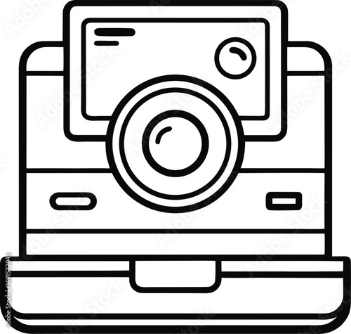 Retro camera illustration with vintage elements
