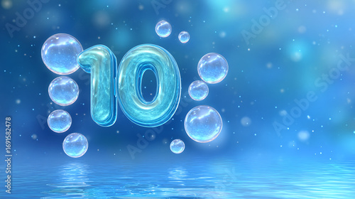 水珠数字10庆祝图片