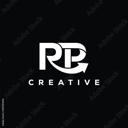 PR Creative Logo Design – Modern Monogram with Arrow Concept