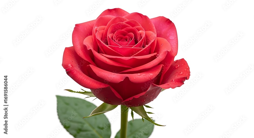 Close Up Red Rose Single Stem. Close Up Red Rose Single Stem.