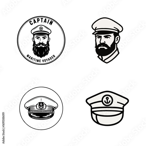 Captain Logo Set - Mariner & Maritime Graphics